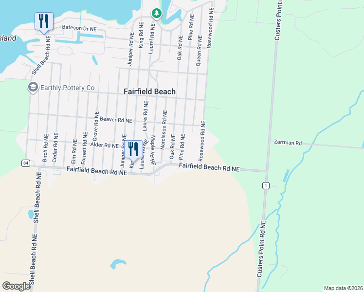 map of restaurants, bars, coffee shops, grocery stores, and more near 13131 Pine Road Northeast in Thornville