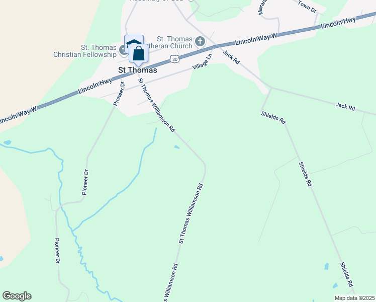 map of restaurants, bars, coffee shops, grocery stores, and more near Saint Thomas Williamson Road in Saint Thomas