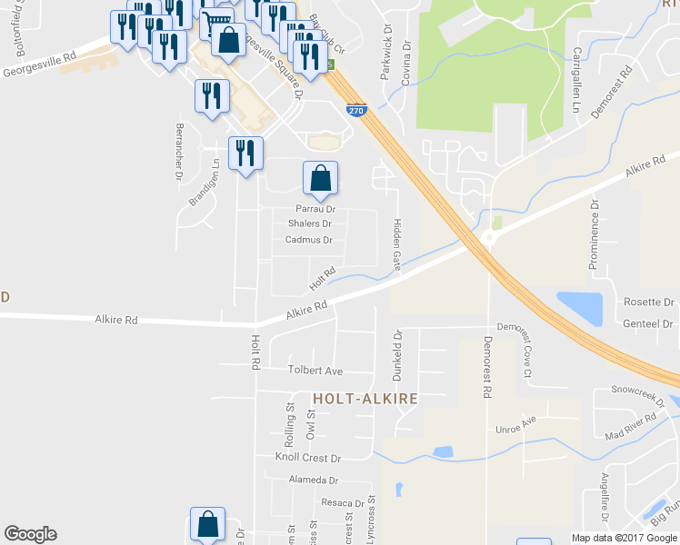 map of restaurants, bars, coffee shops, grocery stores, and more near 4623 Hobson Drive in Columbus