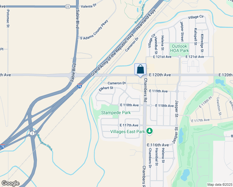 map of restaurants, bars, coffee shops, grocery stores, and more near 11862 Altura Street in Brighton