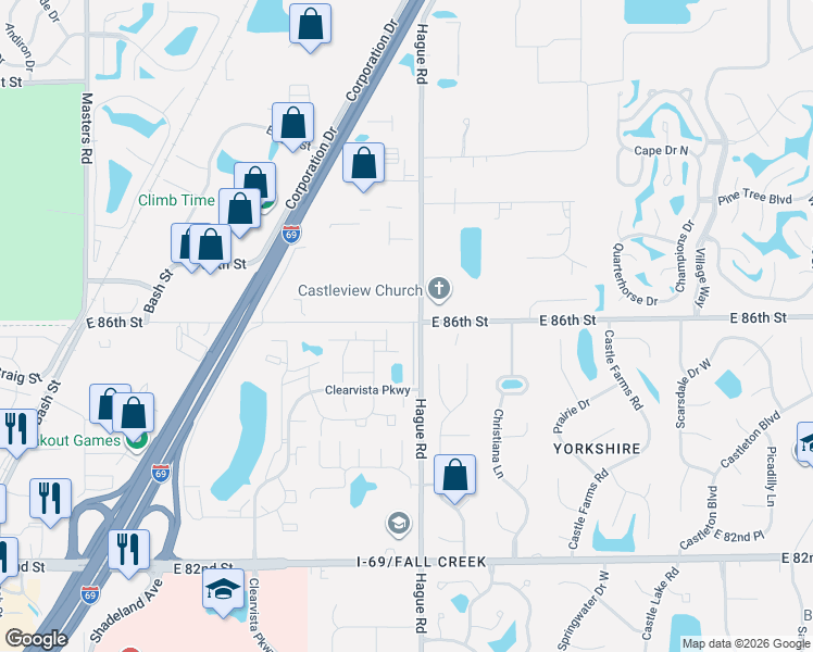 map of restaurants, bars, coffee shops, grocery stores, and more near in Indianapolis