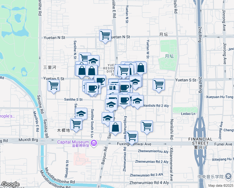 map of restaurants, bars, coffee shops, grocery stores, and more near in 