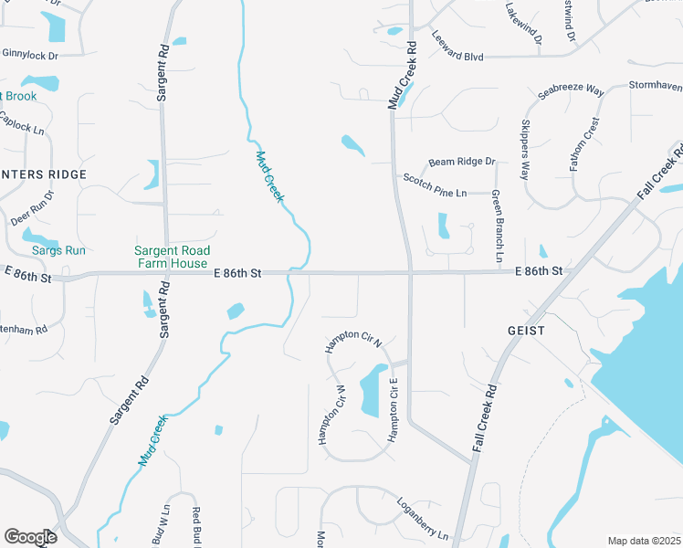 map of restaurants, bars, coffee shops, grocery stores, and more near 9545 East 86th Street in Indianapolis