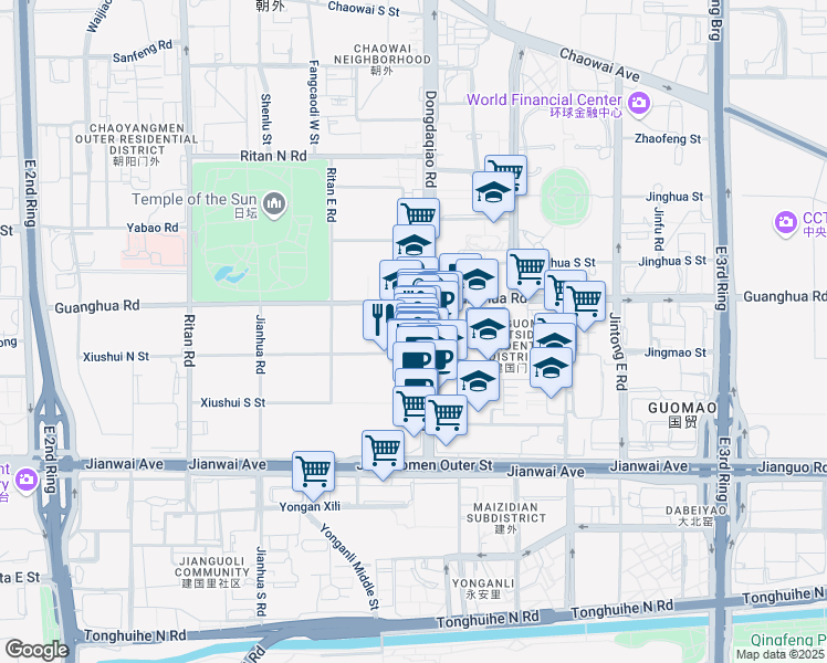 map of restaurants, bars, coffee shops, grocery stores, and more near in 