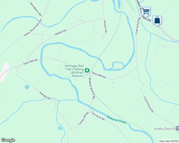 map of restaurants, bars, coffee shops, grocery stores, and more near 2404 Brillhart Station Road in York
