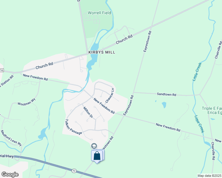 map of restaurants, bars, coffee shops, grocery stores, and more near 11 Melville Drive in Medford