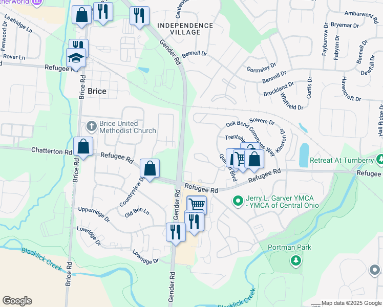 map of restaurants, bars, coffee shops, grocery stores, and more near 6600 Seahurst Drive in Canal Winchester