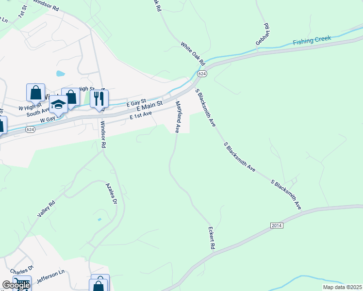 map of restaurants, bars, coffee shops, grocery stores, and more near 6 Maryland Avenue in Windsor