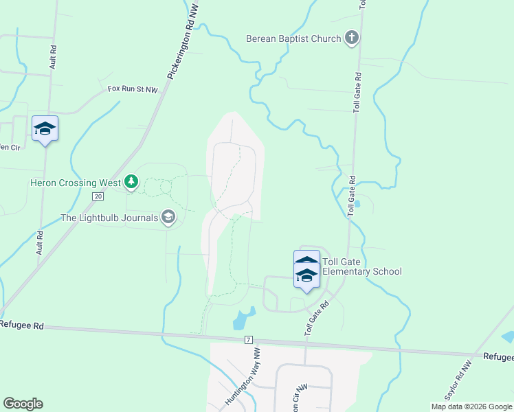 map of restaurants, bars, coffee shops, grocery stores, and more near 12511 Prairie View Drive Northwest in Pickerington