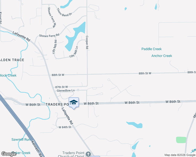 map of restaurants, bars, coffee shops, grocery stores, and more near 8113 88th Street West in Indianapolis