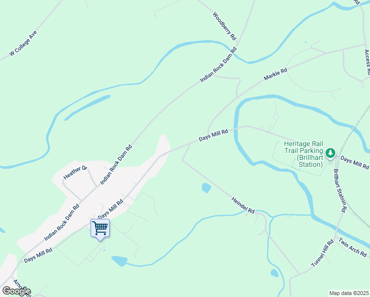 map of restaurants, bars, coffee shops, grocery stores, and more near 3213 Days Mill Road in York
