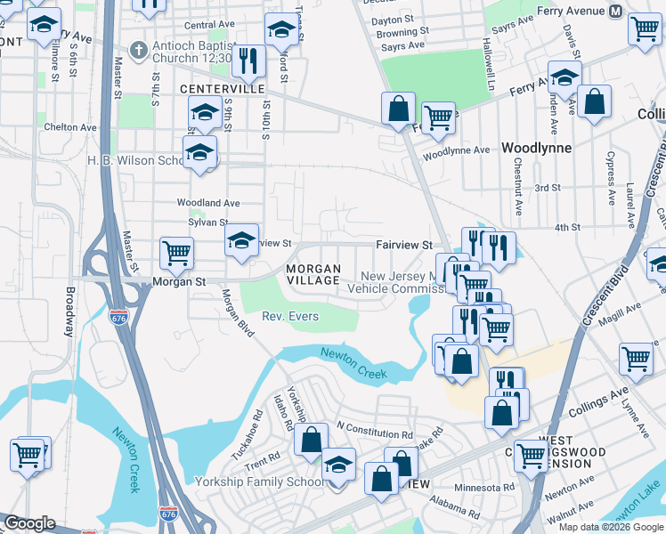 map of restaurants, bars, coffee shops, grocery stores, and more near 2412 South 12th Street in Camden