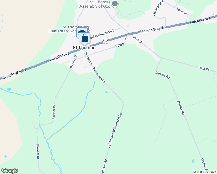 map of restaurants, bars, coffee shops, grocery stores, and more near 745 Saint Thomas Williamson Road in Saint Thomas