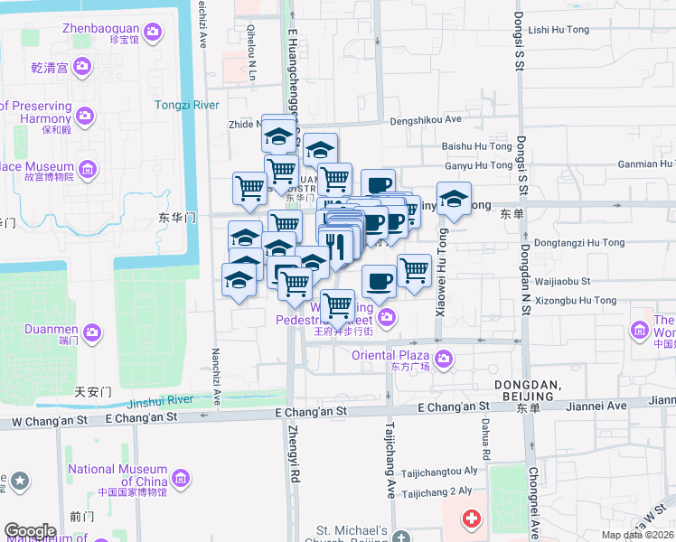 map of restaurants, bars, coffee shops, grocery stores, and more near in 