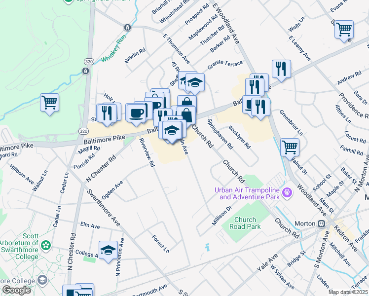 map of restaurants, bars, coffee shops, grocery stores, and more near 938 Lincoln Avenue in Springfield