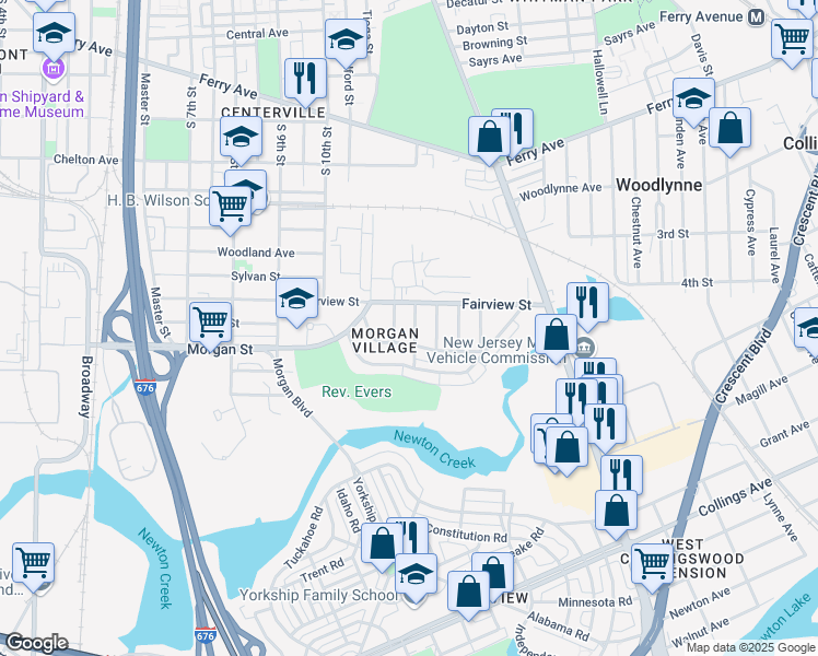 map of restaurants, bars, coffee shops, grocery stores, and more near 2412 South 12th Street in Camden