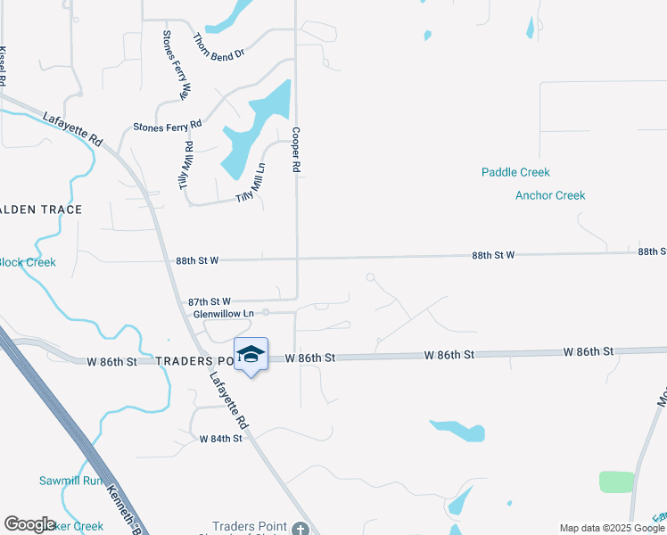 map of restaurants, bars, coffee shops, grocery stores, and more near 8113 88th Street West in Indianapolis