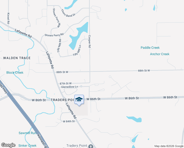 map of restaurants, bars, coffee shops, grocery stores, and more near 8159 88th Street West in Indianapolis