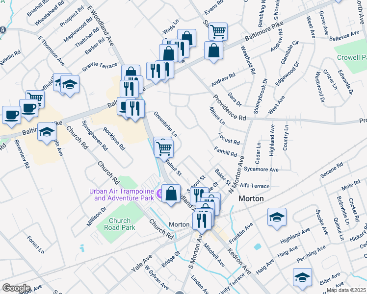 map of restaurants, bars, coffee shops, grocery stores, and more near 757 Bradford Terrace in Springfield