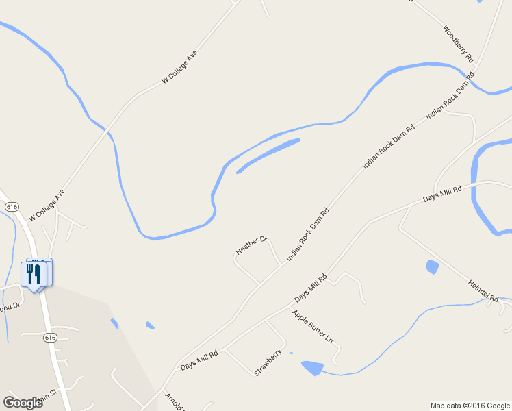 map of restaurants, bars, coffee shops, grocery stores, and more near 3287 Indian Rock Dam Road in York