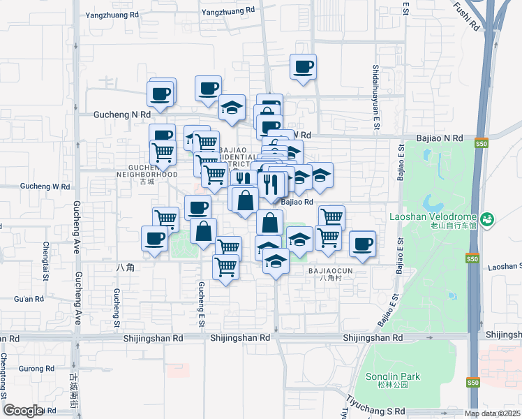 map of restaurants, bars, coffee shops, grocery stores, and more near in 