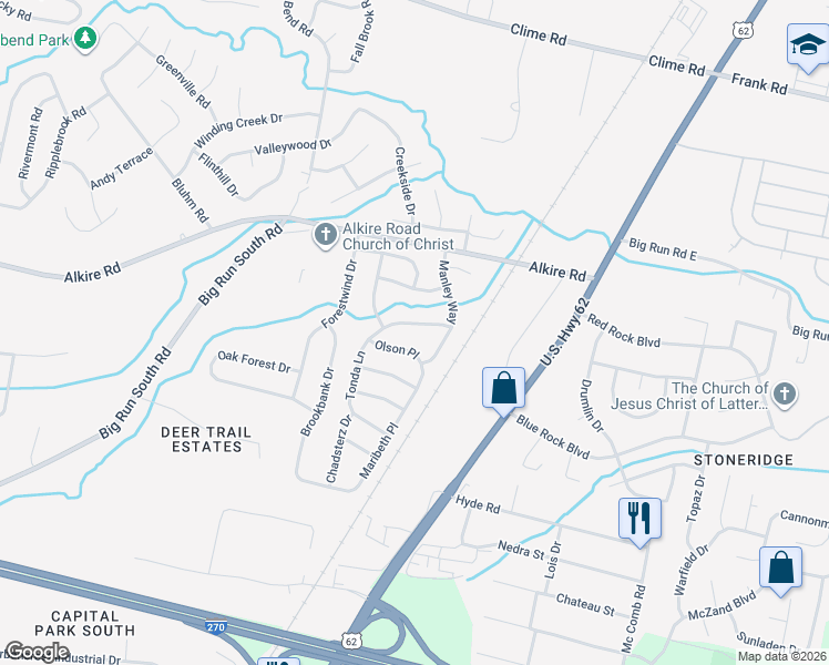 map of restaurants, bars, coffee shops, grocery stores, and more near 2971 Gratz Ridge Rd in Grove City