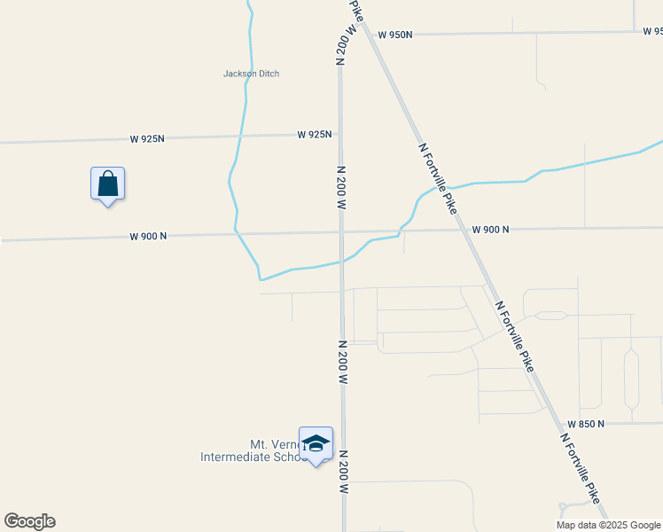 map of restaurants, bars, coffee shops, grocery stores, and more near 8910 North 200 West in Fortville