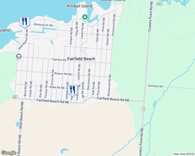 map of restaurants, bars, coffee shops, grocery stores, and more near 13231 Pine Road Northeast in Thornville