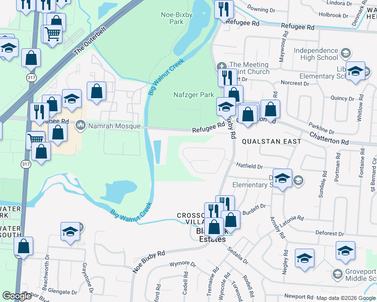 map of restaurants, bars, coffee shops, grocery stores, and more near 4772 Nieles Edge Drive in Columbus