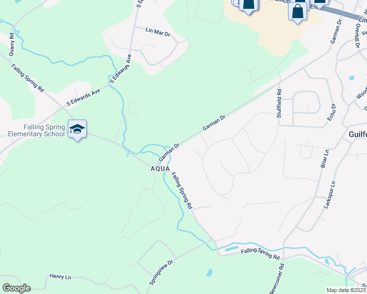 map of restaurants, bars, coffee shops, grocery stores, and more near 1437 Garman Drive in Chambersburg