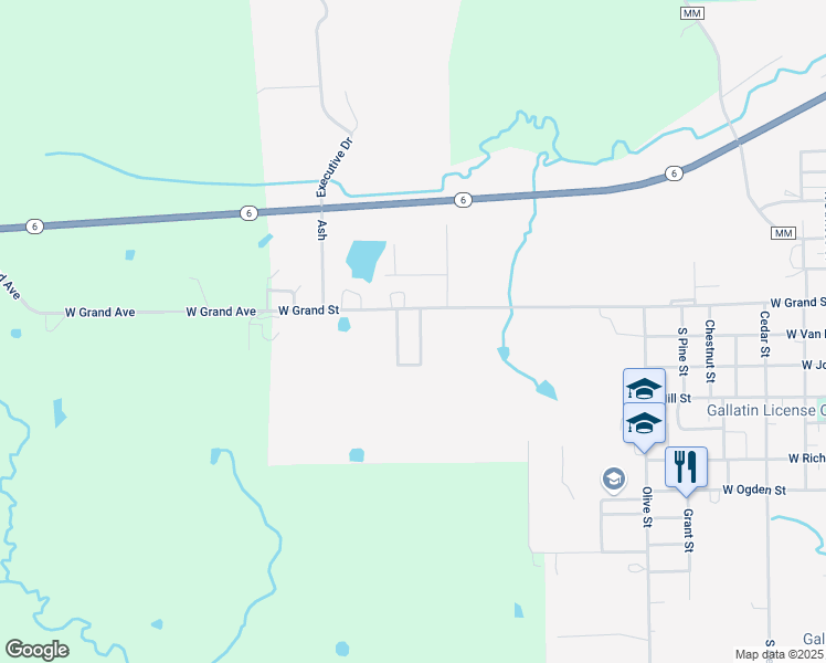 map of restaurants, bars, coffee shops, grocery stores, and more near 1304 Green Drive in Gallatin