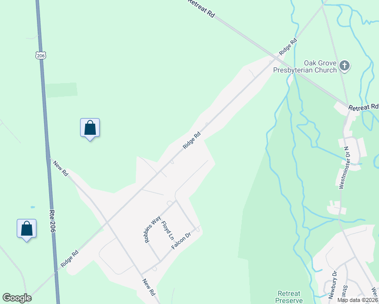 map of restaurants, bars, coffee shops, grocery stores, and more near 164 Ridge Road in Southampton Township