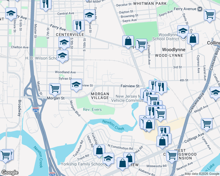 map of restaurants, bars, coffee shops, grocery stores, and more near 2412 South 12th Street in Camden
