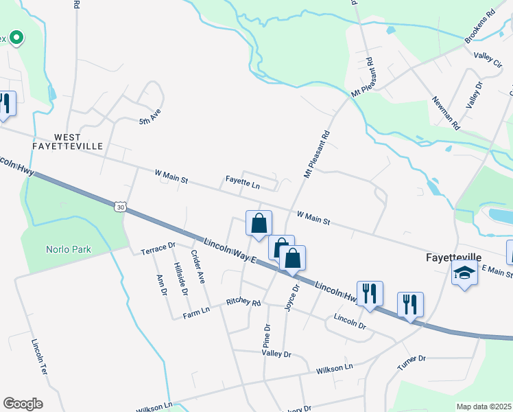map of restaurants, bars, coffee shops, grocery stores, and more near 11 Dymond Avenue in Fayetteville