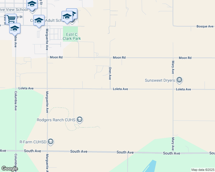 map of restaurants, bars, coffee shops, grocery stores, and more near 23468 Loleta Avenue in Corning