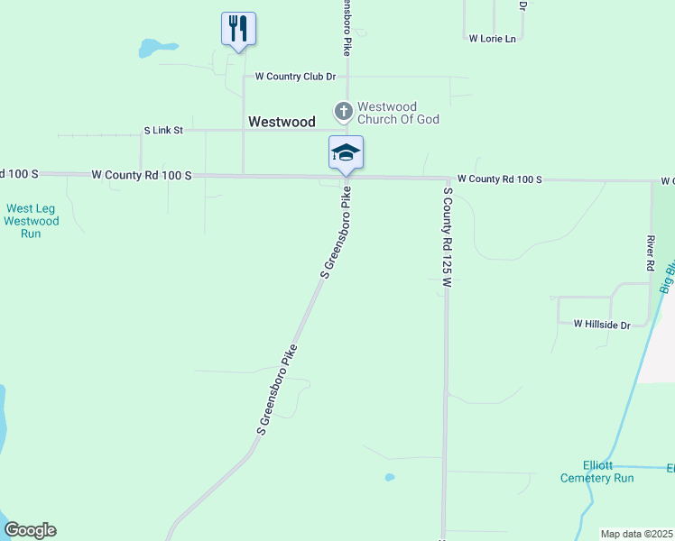 map of restaurants, bars, coffee shops, grocery stores, and more near 1200 South Greensboro Pike in New Castle
