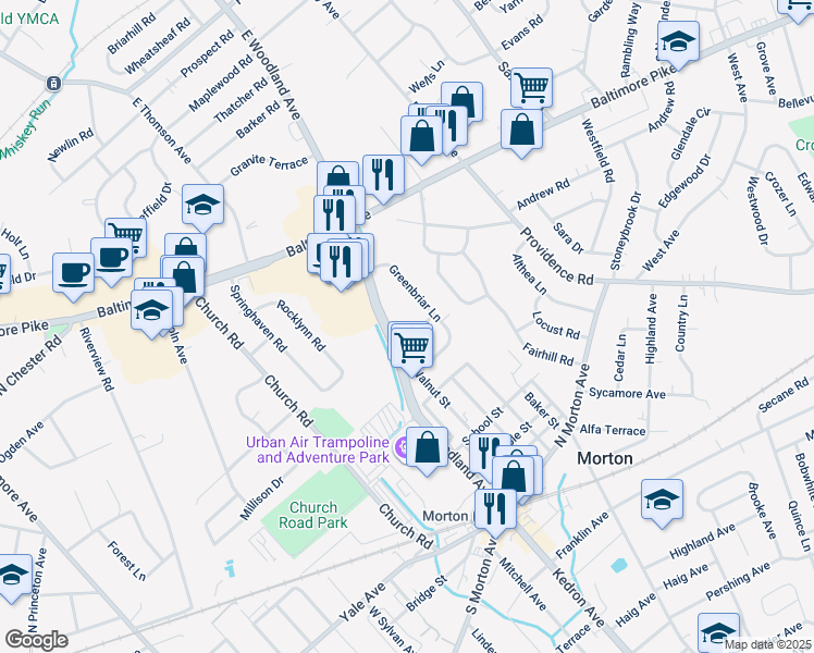 map of restaurants, bars, coffee shops, grocery stores, and more near 776 Eaton Road in Springfield