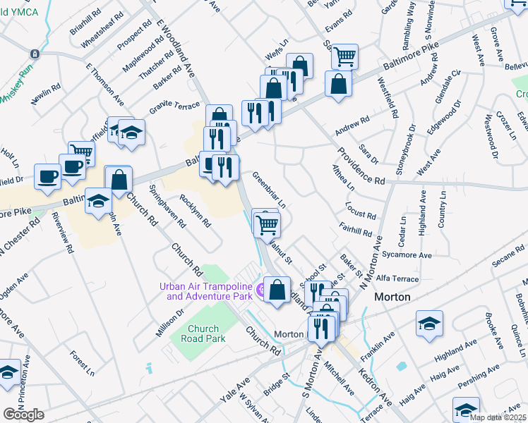 map of restaurants, bars, coffee shops, grocery stores, and more near 776 Eaton Road in Springfield