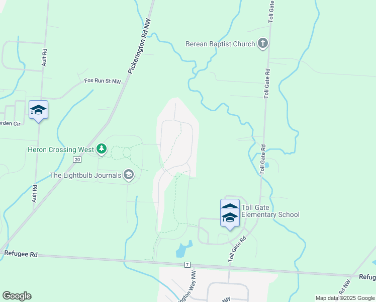 map of restaurants, bars, coffee shops, grocery stores, and more near 12511 Prairie View Drive Northwest in Pickerington
