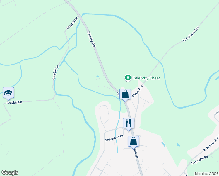 map of restaurants, bars, coffee shops, grocery stores, and more near 967 Trinity Road in York