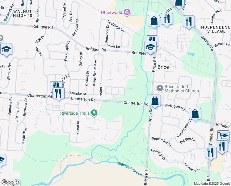 map of restaurants, bars, coffee shops, grocery stores, and more near 5918 Morrissey Street in Columbus