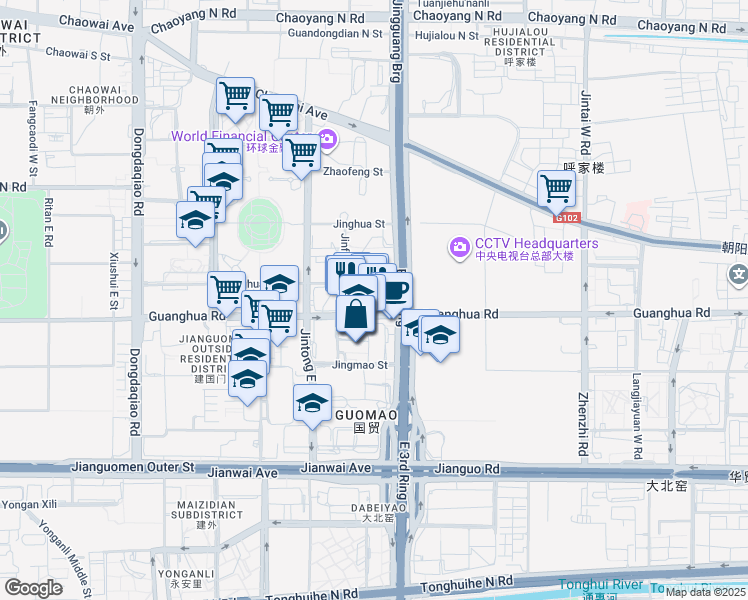 map of restaurants, bars, coffee shops, grocery stores, and more near in 