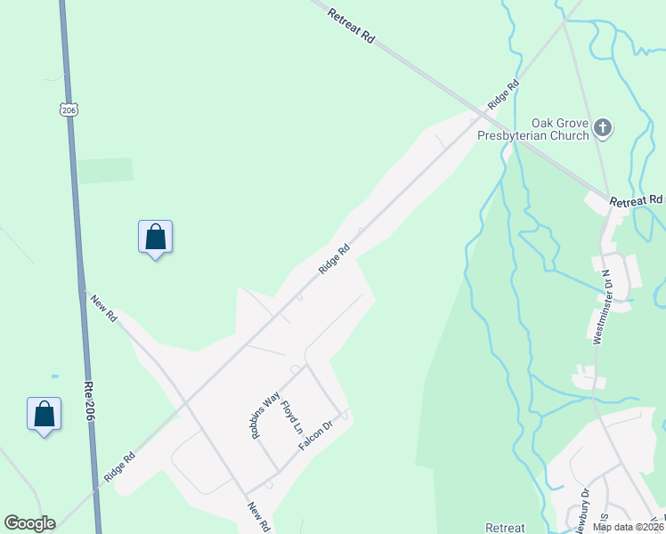 map of restaurants, bars, coffee shops, grocery stores, and more near 164 Ridge Road in Southampton Township