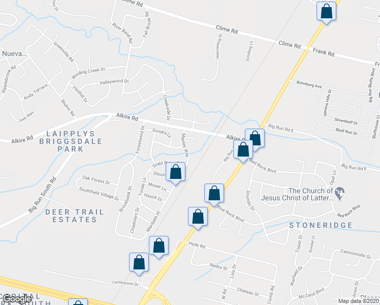 map of restaurants, bars, coffee shops, grocery stores, and more near 2000 Manley Way in Grove City