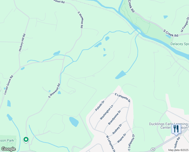 map of restaurants, bars, coffee shops, grocery stores, and more near 29 Wawaset Farm Lane in West Chester