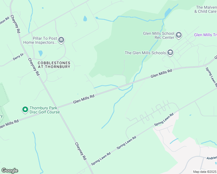 map of restaurants, bars, coffee shops, grocery stores, and more near 251 Glen Mills Road in Delaware County