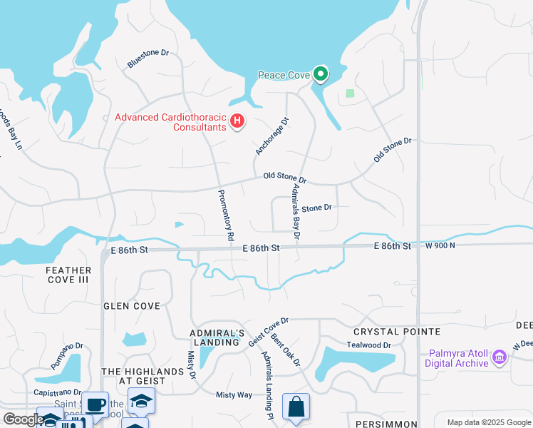 map of restaurants, bars, coffee shops, grocery stores, and more near 8728 Corinthian Lane in Indianapolis