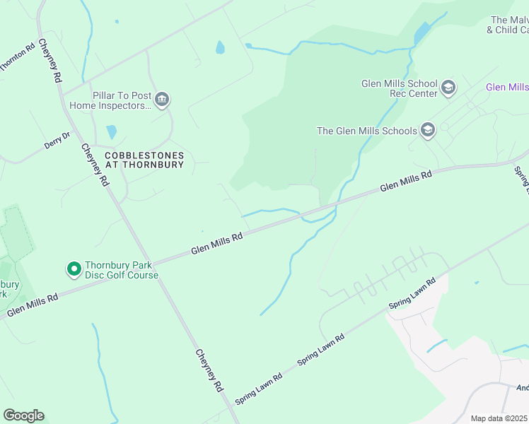 map of restaurants, bars, coffee shops, grocery stores, and more near 251 Glen Mills Road in Delaware County