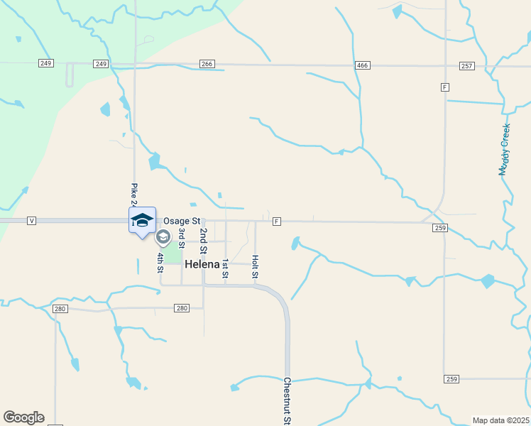 map of restaurants, bars, coffee shops, grocery stores, and more near 14799 State Route F in Helena