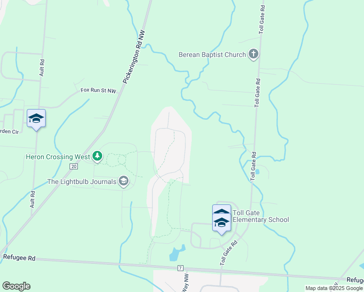 map of restaurants, bars, coffee shops, grocery stores, and more near 12511 Prairie View Drive Northwest in Pickerington